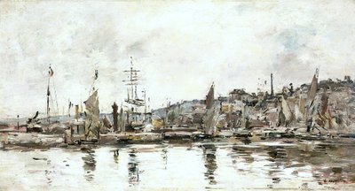 Honfleur - De haven door Eugene Louis Boudin